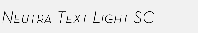 Neutra Text Light SC Italic